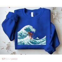 The Great Wave Off Kanagawa Samurai Surfing Cool Gift Japan Surf Gift Sweatshirt thumb 2