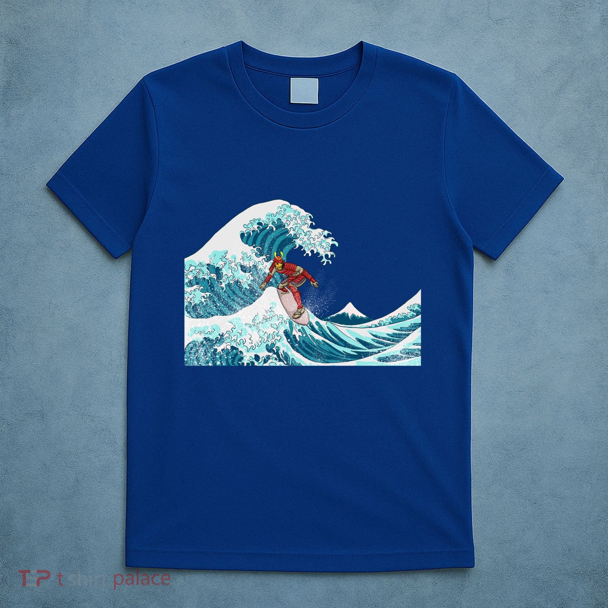 The Great Wave Off Kanagawa Samurai Surfing Cool Gift Japan Surf Gift T-Shirt