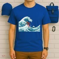 The Great Wave Off Kanagawa Samurai Surfing Cool Gift Japan Surf Gift T-Shirt thumb 6