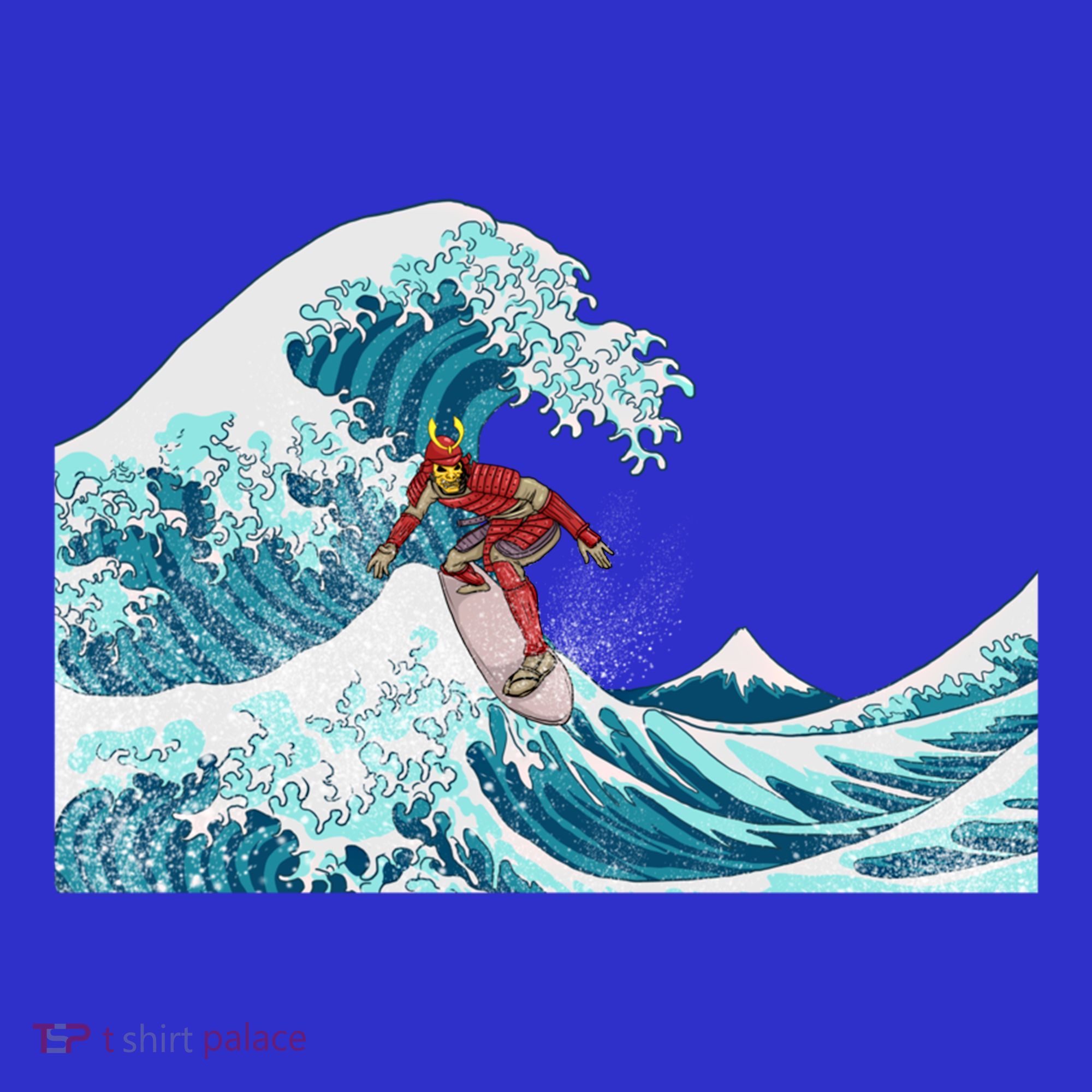 The Great Wave Off Kanagawa Samurai Surfing Cool Gift Japan Surf Gift T-Shirt