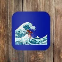 The Great Wave Off Kanagawa Samurai Surfing Cool Gift Japan Surf Gift Coaster thumb 0