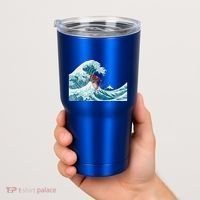 The Great Wave Off Kanagawa Samurai Surfing Cool Gift Japan Surf Gift Tumbler thumb 2