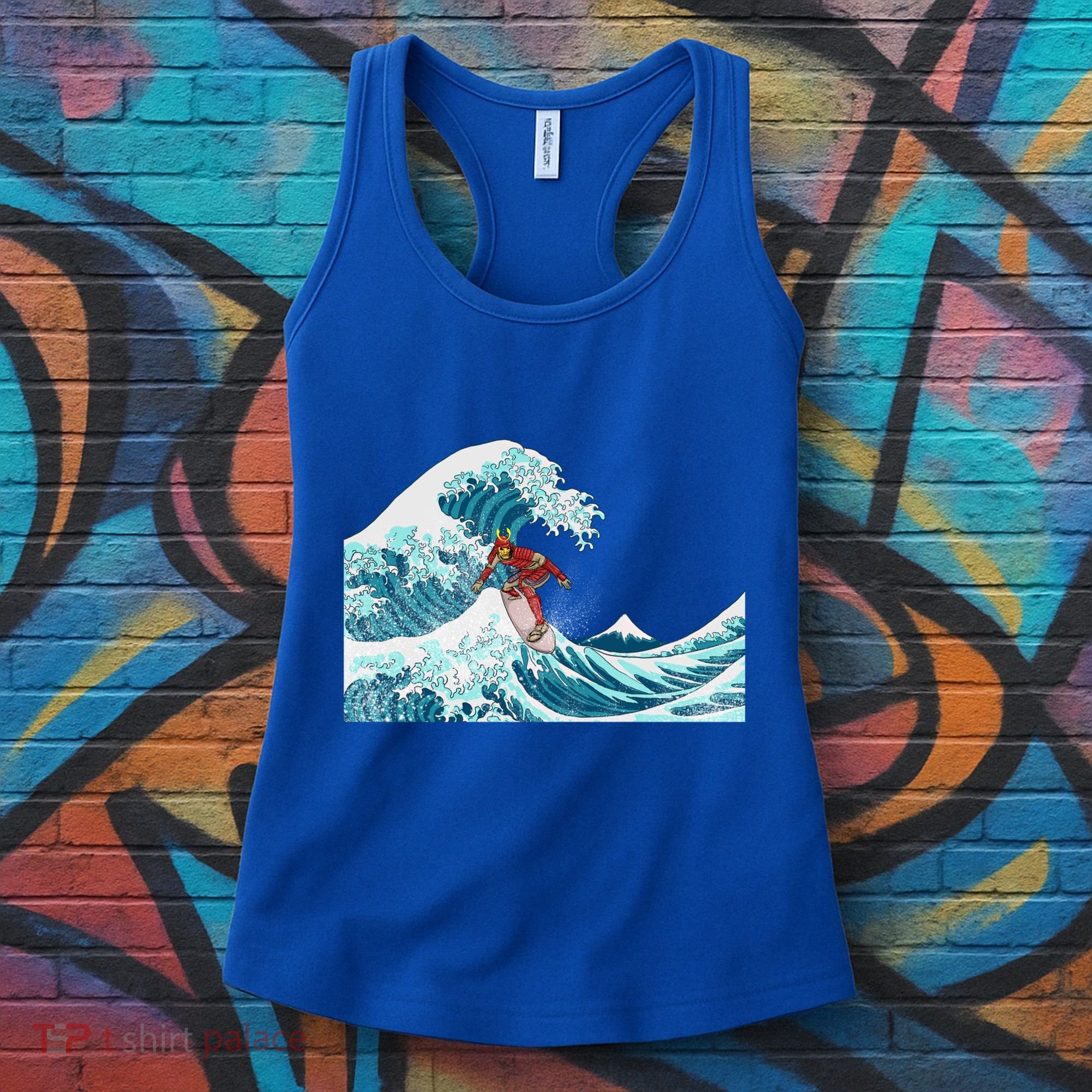The Great Wave Off Kanagawa Samurai Surfing Cool Gift Japan Surf Gift Women's Tank Top