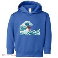 The Great Wave Off Kanagawa Samurai Surfing Cool Gift Japan Surf Gift Toddler Hoodie thumb 0