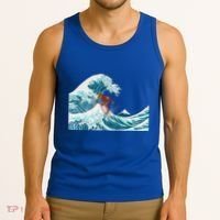 The Great Wave Off Kanagawa Samurai Surfing Cool Gift Japan Surf Gift Tank Top thumb 3
