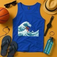 The Great Wave Off Kanagawa Samurai Surfing Cool Gift Japan Surf Gift Tank Top thumb 4