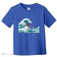 The Great Wave Off Kanagawa Samurai Surfing Cool Gift Japan Surf Gift Toddler T-Shirt thumb 0