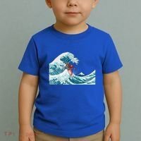 The Great Wave Off Kanagawa Samurai Surfing Cool Gift Japan Surf Gift Toddler T-Shirt thumb 2