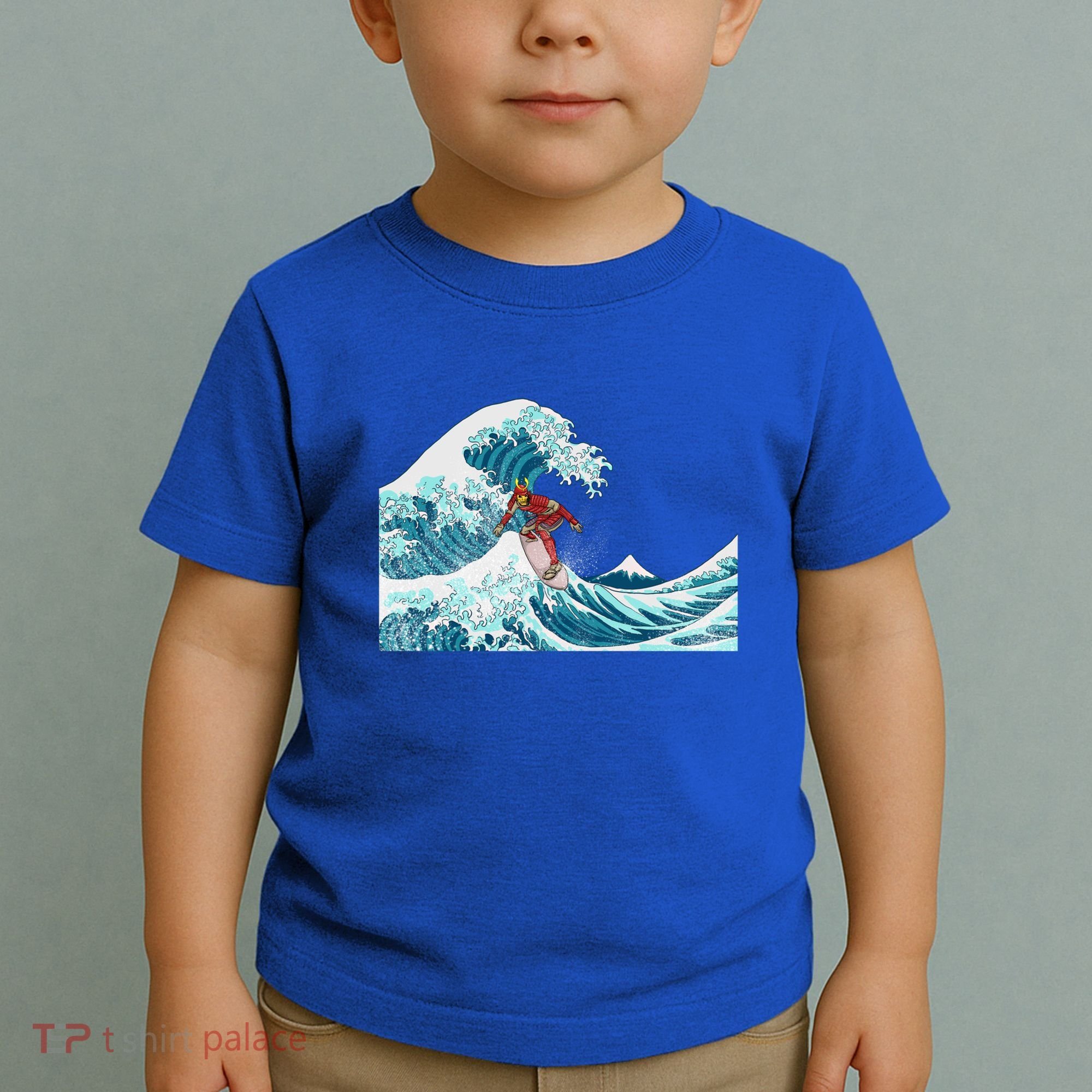 The Great Wave Off Kanagawa Samurai Surfing Cool Gift Japan Surf Gift Toddler T-Shirt