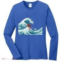 The Great Wave Off Kanagawa Samurai Surfing Cool Gift Japan Surf Gift Women's Long Sleeve Shirt thumb 0