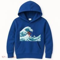 The Great Wave Off Kanagawa Samurai Surfing Cool Gift Japan Surf Gift Kids Hoodie thumb 0