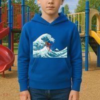 The Great Wave Off Kanagawa Samurai Surfing Cool Gift Japan Surf Gift Kids Hoodie thumb 2