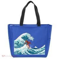 The Great Wave Off Kanagawa Samurai Surfing Cool Gift Japan Surf Gift Tote Bag thumb 0