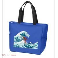 The Great Wave Off Kanagawa Samurai Surfing Cool Gift Japan Surf Gift Tote Bag thumb 3