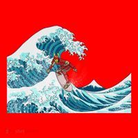The Great Wave Off Kanagawa Samurai Surfing Cool Gift Japan Surf Gift Santa Hat thumb 1