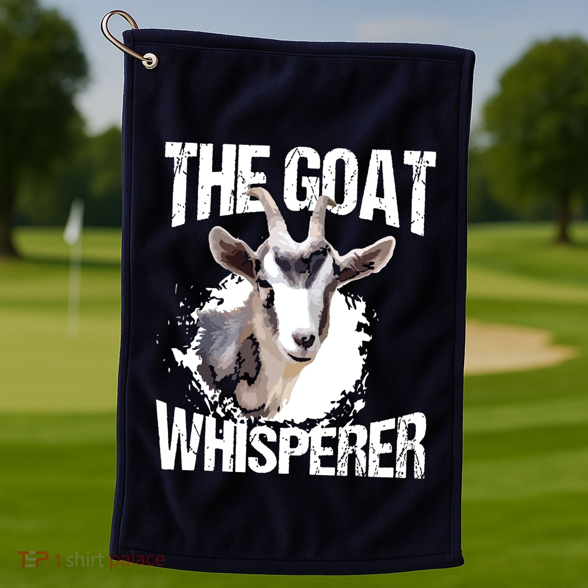 The Goat Whisperer Funny Goat Lover Farmer Gift Golf Towel