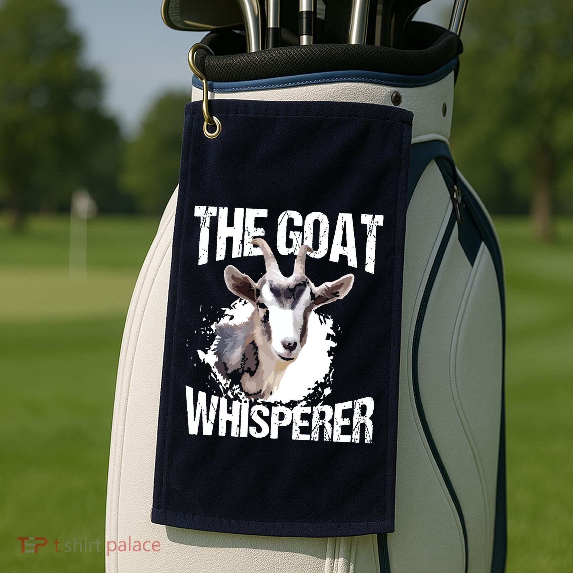 The Goat Whisperer Funny Goat Lover Farmer Gift Golf Towel