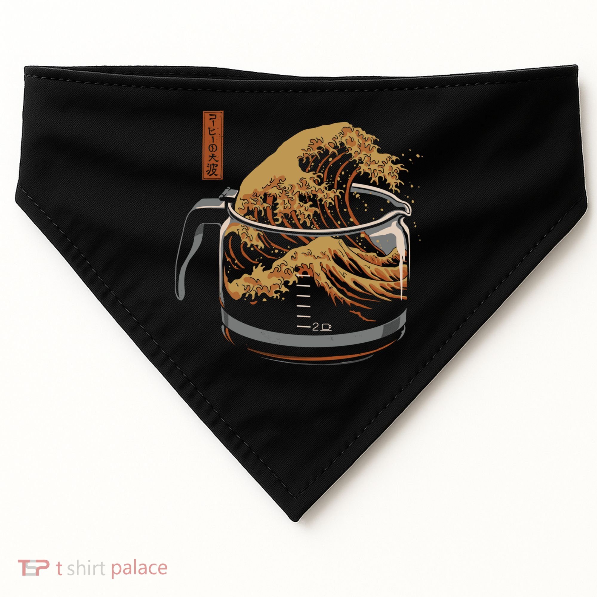 The Great Wave Of Coffee USA-Made Doggie Bandana