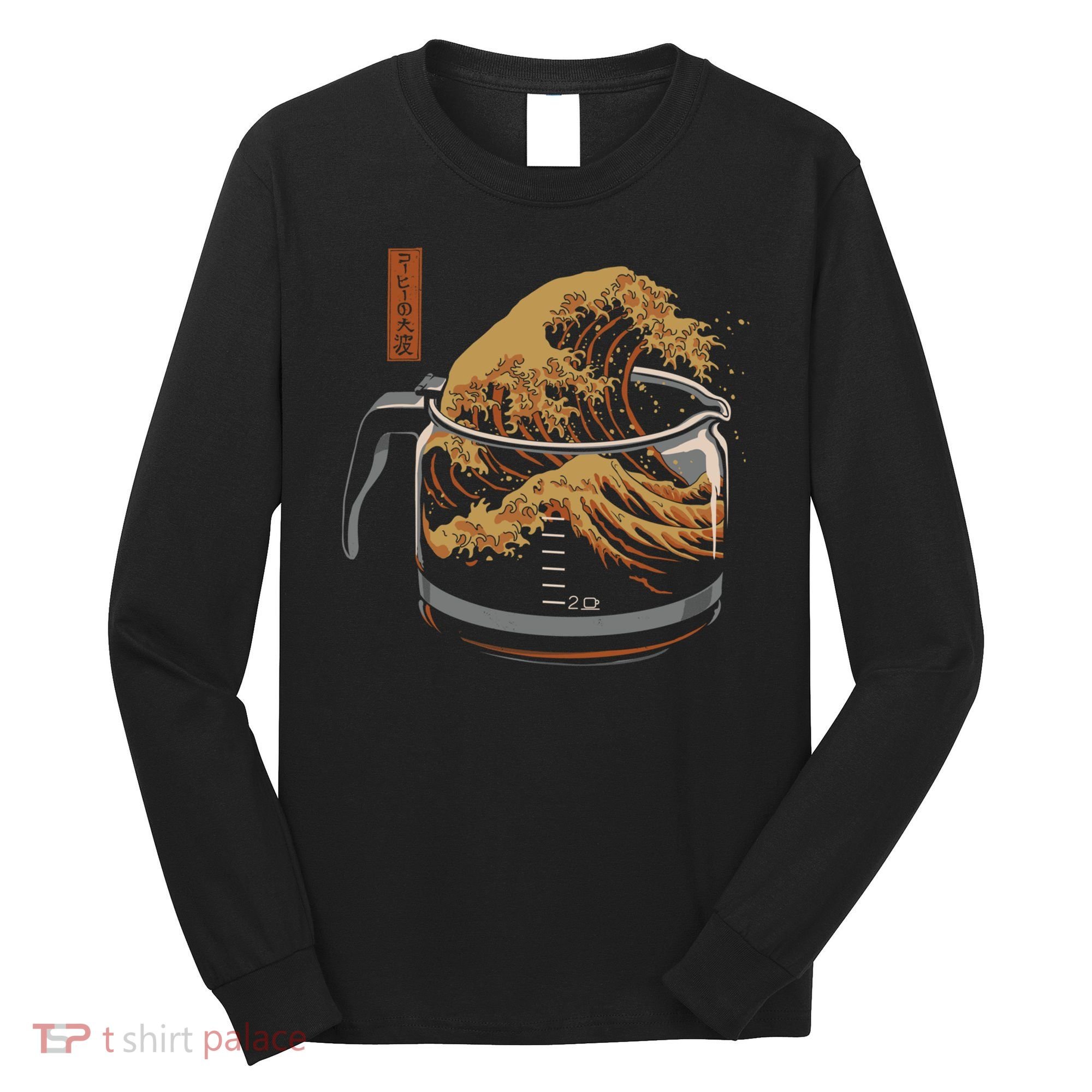 The Great Wave Of Coffee Long Sleeve Shirt