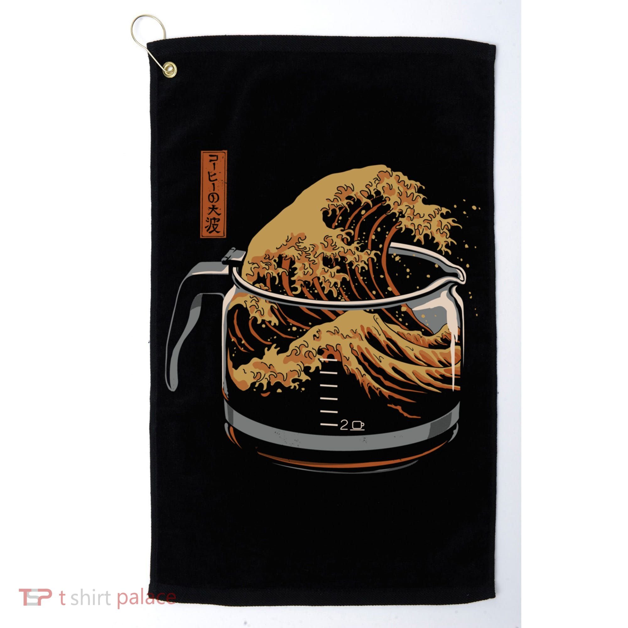The Great Wave Of Coffee Golf Towel