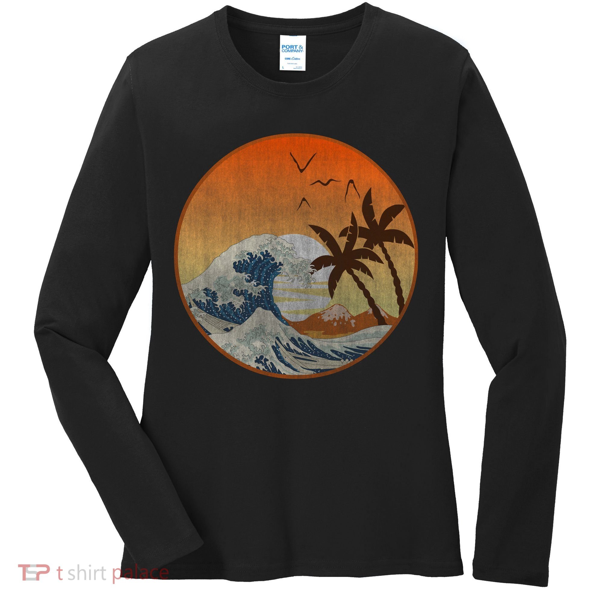 The Great Wave Off Kanagawa Women's Long Sleeve Shirt