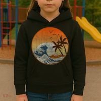 The Great Wave Off Kanagawa Kids Hoodie thumb 3