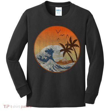 The Great Wave Off Kanagawa Kids Long Sleeve Shirt
