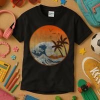 The Great Wave Off Kanagawa Kids T-Shirt thumb 3