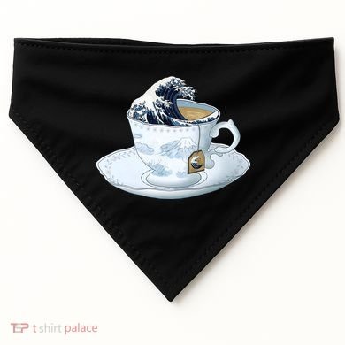 Tea Great Wave Off Kanagawa USA-Made Doggie Bandana