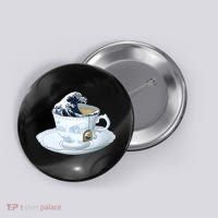 Tea Great Wave Off Kanagawa Button thumb 0