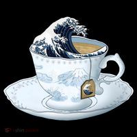Tea Great Wave Off Kanagawa Women's Hoodie thumb 2