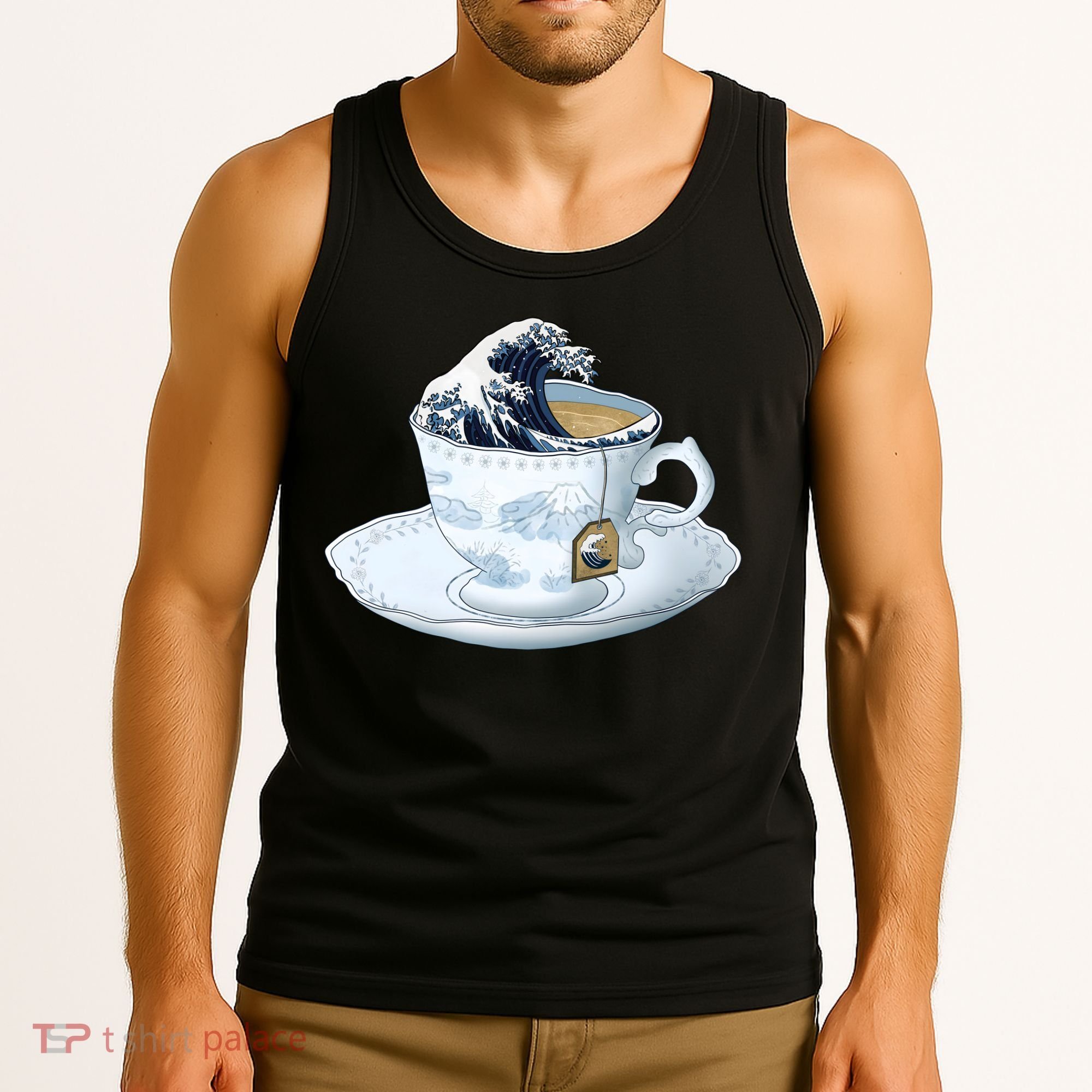 Tea Great Wave Off Kanagawa Tank Top