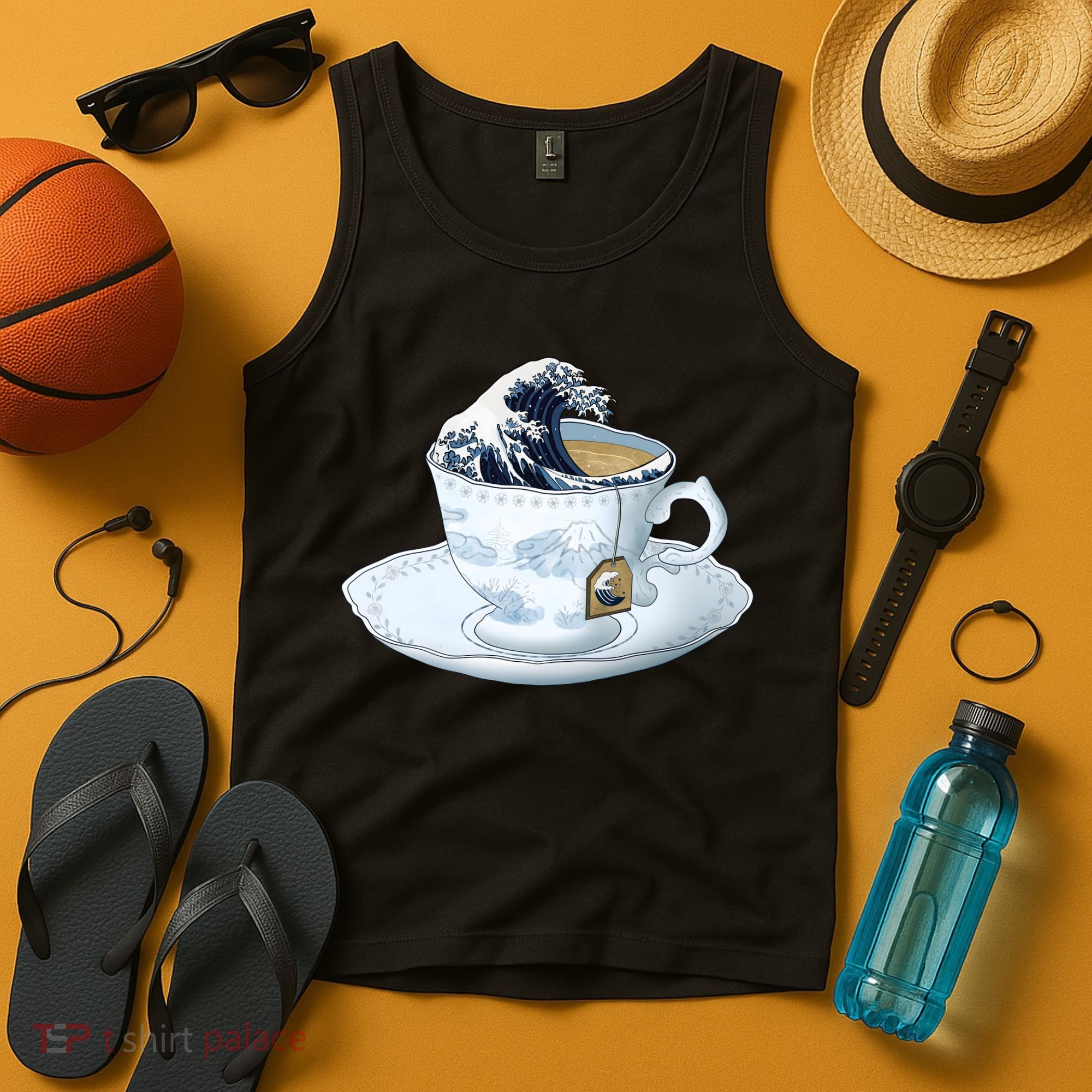 Tea Great Wave Off Kanagawa Tank Top