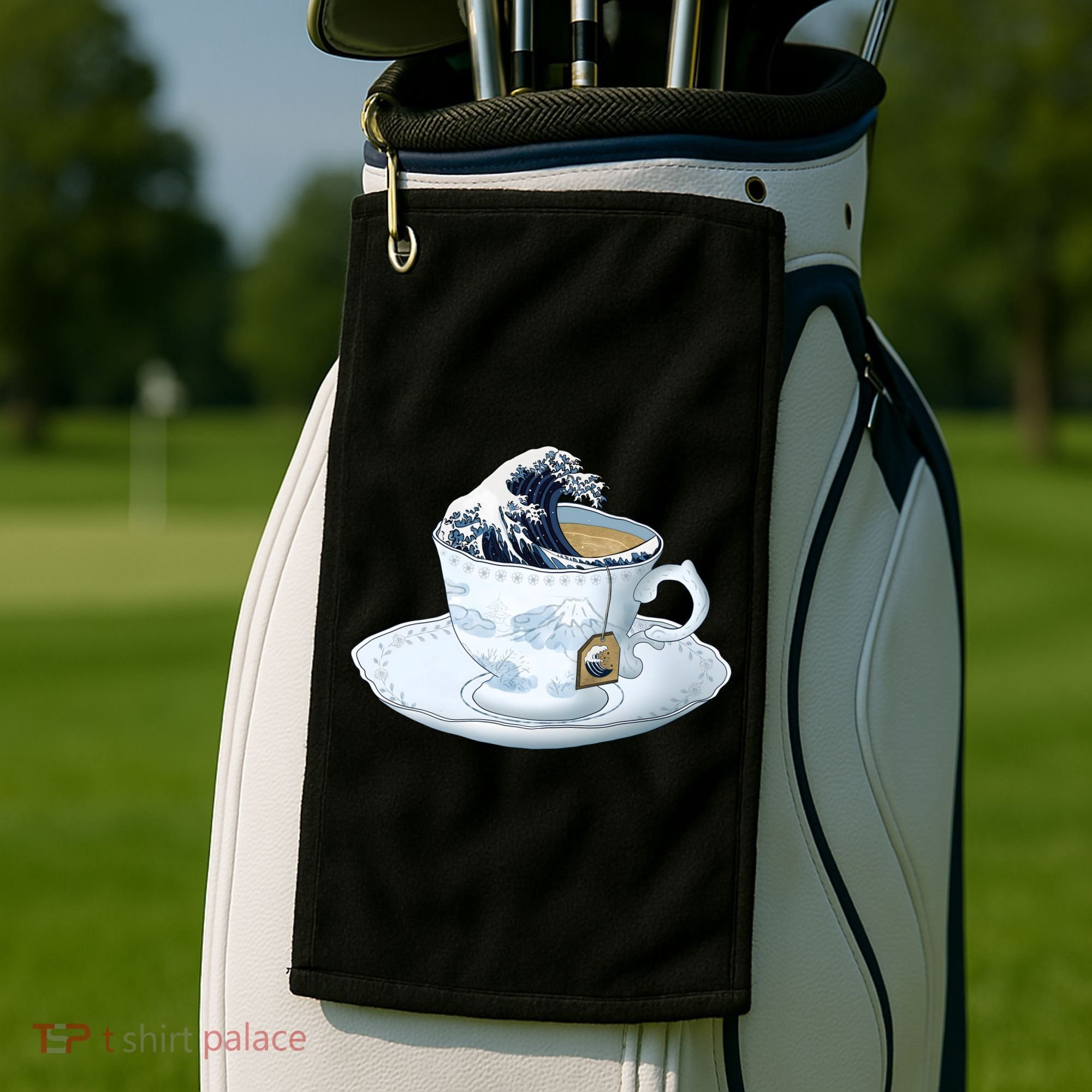 Tea Great Wave Off Kanagawa Golf Towel