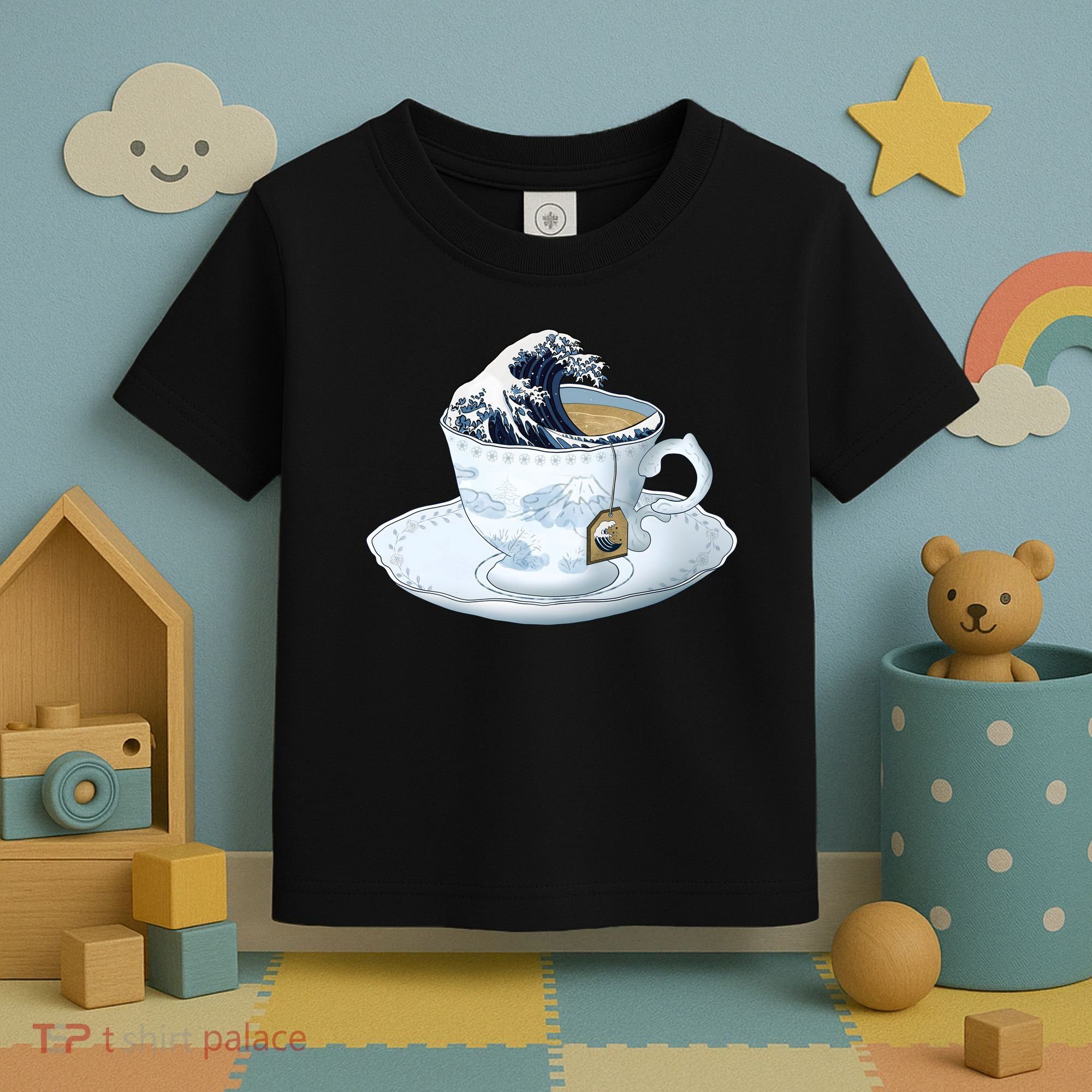 Tea Great Wave Off Kanagawa Toddler T-Shirt