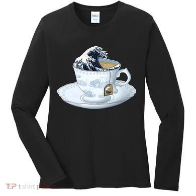 Tea Great Wave Off Kanagawa Women's Long Sleeve Shirt