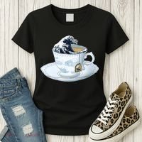 Tea Great Wave Off Kanagawa Women's T-Shirt thumb 3