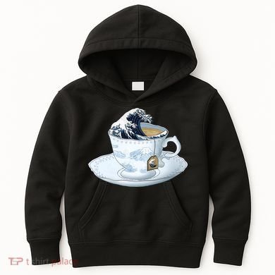 Tea Great Wave Off Kanagawa Kids Hoodie