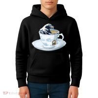 Tea Great Wave Off Kanagawa Kids Hoodie thumb 4