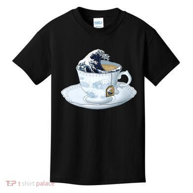 Tea Great Wave Off Kanagawa Kids T-Shirt
