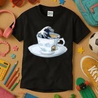 Tea Great Wave Off Kanagawa Kids T-Shirt thumb 3