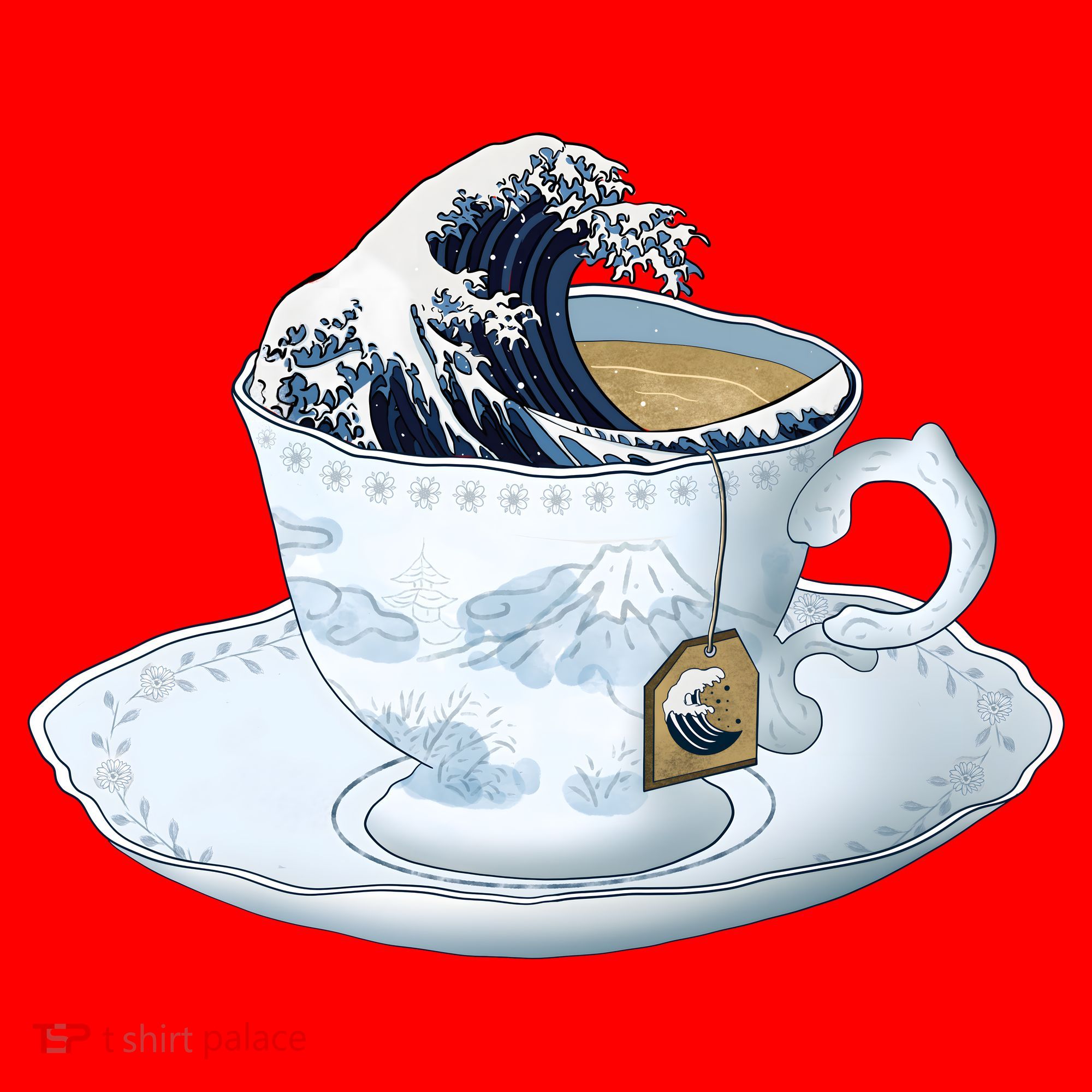 Tea Great Wave Off Kanagawa Santa Hat