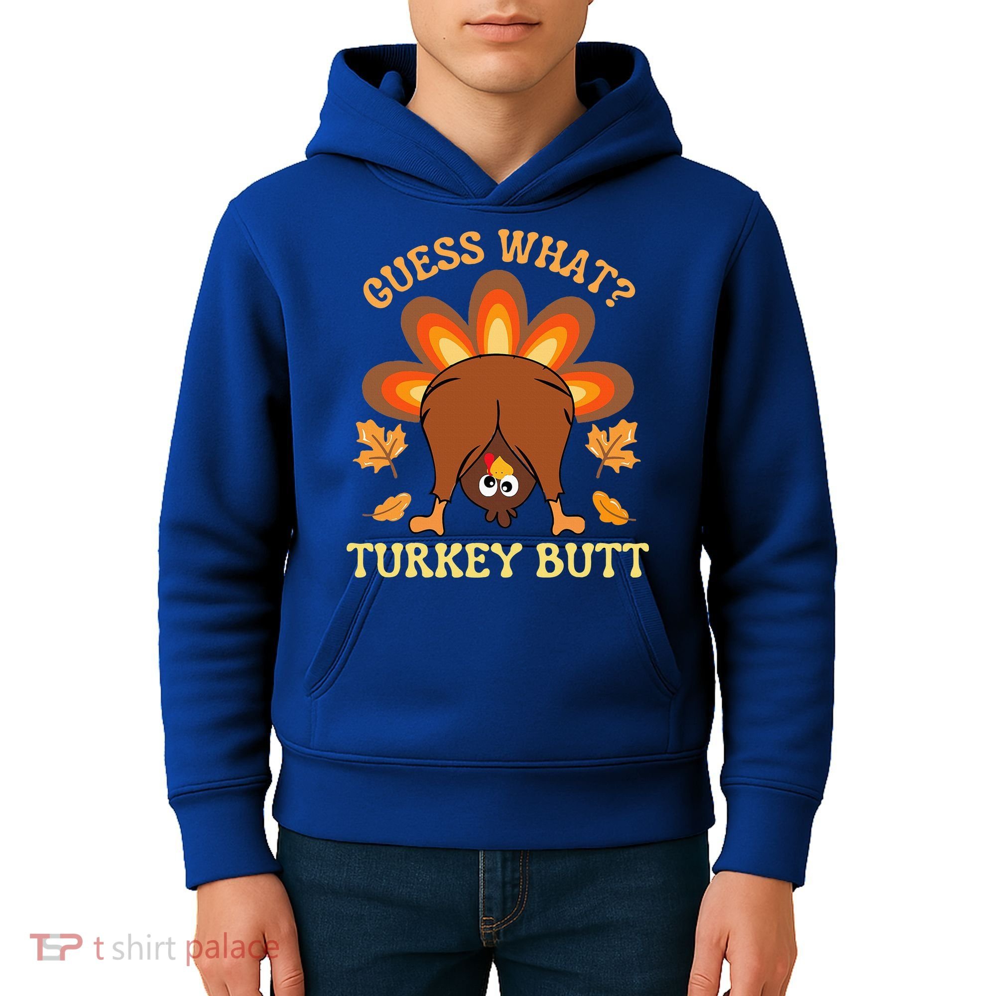 Thanksgiving Guess What Turkey Butt Kids Hoodie