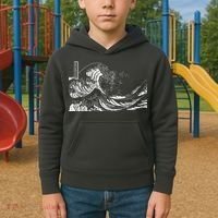 The Great Wave Classic Japanese Art Kids Hoodie thumb 2