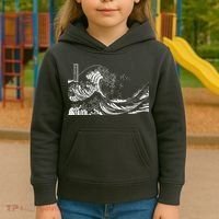 The Great Wave Classic Japanese Art Kids Hoodie thumb 3