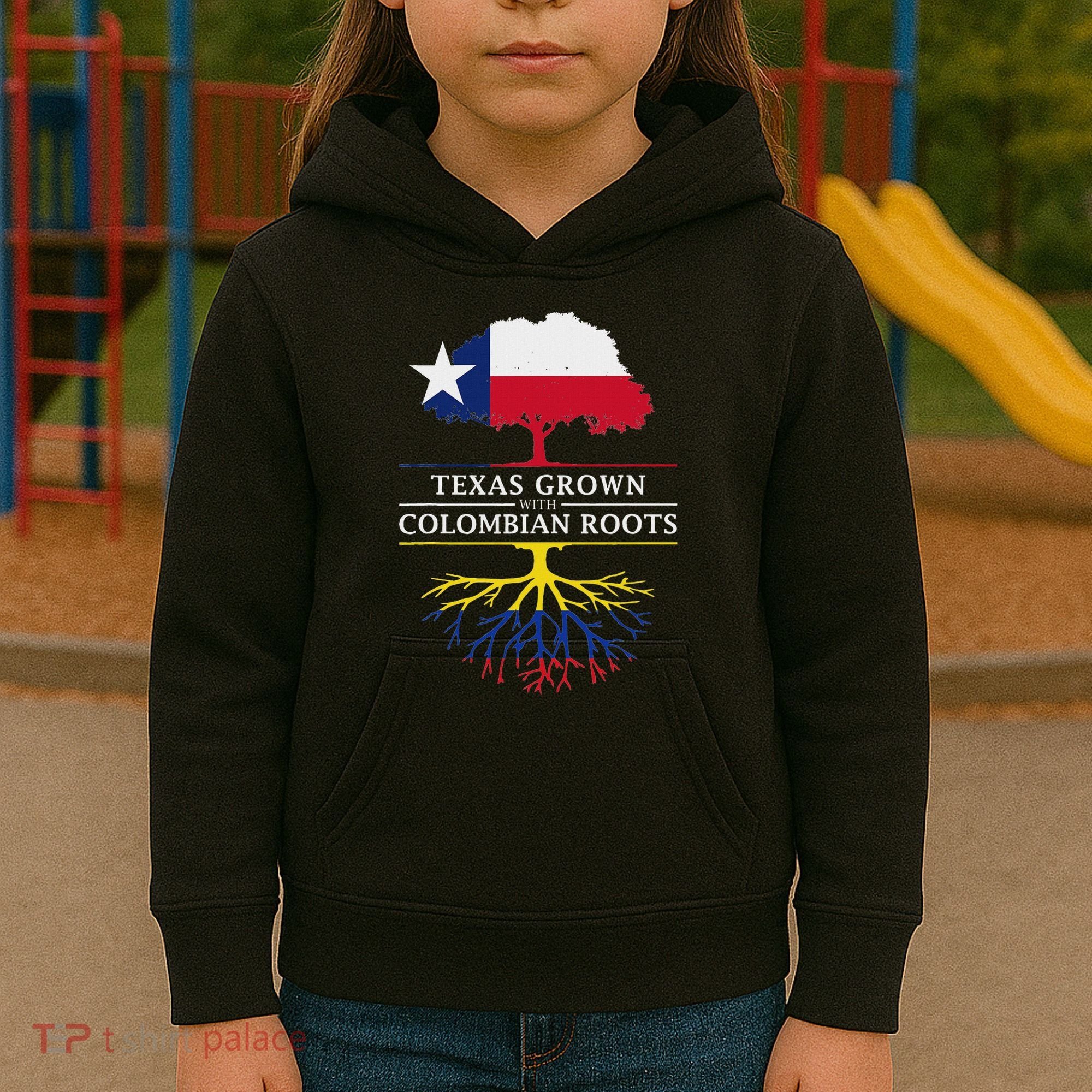 Texas Grown With Colombian Roots Colombia Kids Hoodie