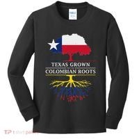Texas Grown With Colombian Roots Colombia Kids Long Sleeve Shirt thumb 0