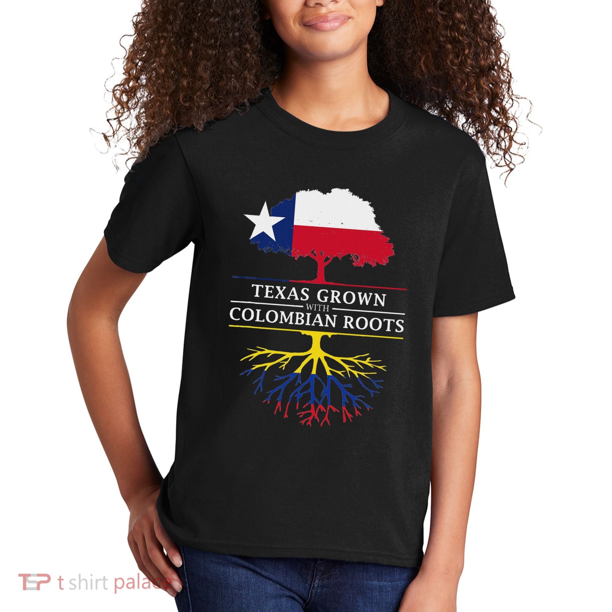 Texas Grown With Colombian Roots Colombia Kids T-Shirt