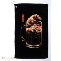 The Great Wave Of Beer Golf Towel thumb 0