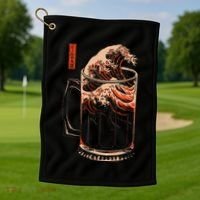 The Great Wave Of Beer Golf Towel thumb 1